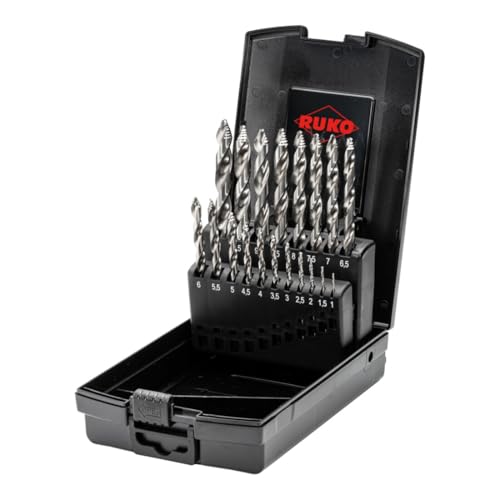 ULTIMATECUT Spiralbohrer-Satz DIN 338 Typ FLOWSTEP® HSS - 19-tlg. (Kunststoffkassette) von Ruko