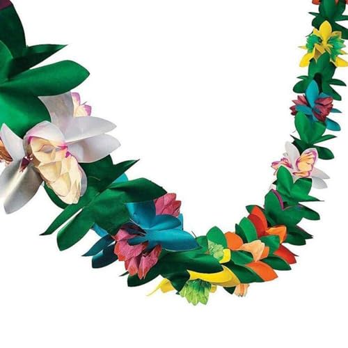Ruluti Papiergirlande Tropische Hibiskusdekorationen, Mehrfarbige Tissue- Blätter Banner Für Luau-Party, Geburtstag, Hawaiianisches Thema Ruluti Papiergirlande Tropische Hibiskusdekorationen, Mehrfarbige Tissue- Blätter Banner Für Luau-Party, Geburtstag, Hawaiianisches Thema von Ruluti
