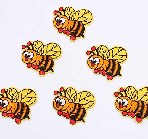 Ruluti 10pcs Karikatur-Honig-Patch Für Kinderkleidung Eisen Auf Stickerei Bienen-Aufkleber Kinder Bekleidung Tier Appliques Abzeichen von Ruluti