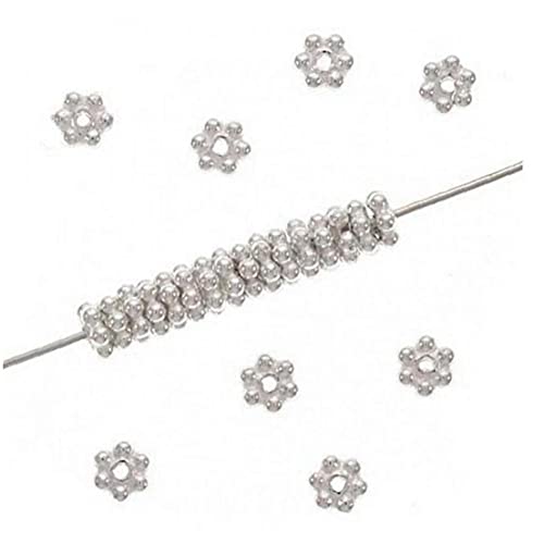 Ruluti 200 stücke Silber Ton Schneeflocke Spacer Perlen Antike Silber Ton Spacer Perlen 6mm für Schmuckherstellung Ruluti 200 stücke Silber Ton Schneeflocke Spacer Perlen Antike Silber Ton Spacer Perlen 6mm für Schmuckherstellung von Ruluti