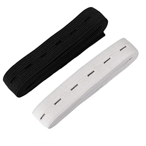 Ruluti 2st Knopfloch Elastic Band Dehnbare Schnur Für Hosenbünde, Umstandsmode, Nähen, Stricken, Basteln, 1,5 M * 2cm von Ruluti