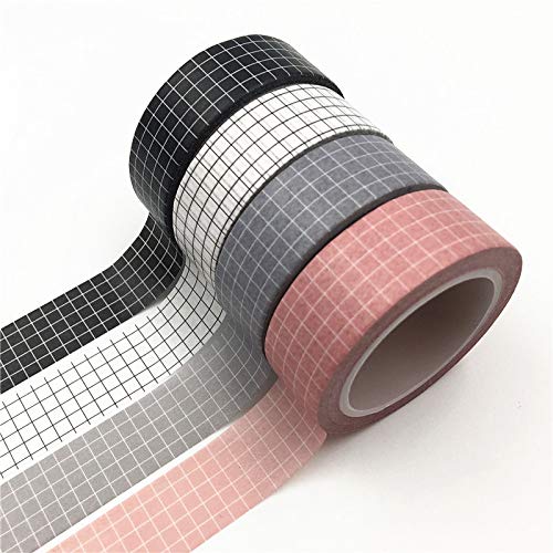 Ruluti 4pcs 10m Schwarz Und Weiß Grid Washi Klebeband Japanische Papierplaner Masking Tape Klebeband Aufkleber Dekorative Stationery Tapes Ruluti 4pcs 10m Schwarz Und Weiß Grid Washi Klebeband Japanische Papierplaner Masking Tape Klebeband Aufkleber Dekorative Stationery Tapes von Ruluti