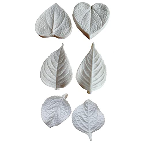 Ruluti 6pcs Hydrangea Blätter Silikon-Form-Fondant Veiner Zuckermasse Form Sugarcraft Resin Ton Kuchen, Der Werkzeuge von Ruluti