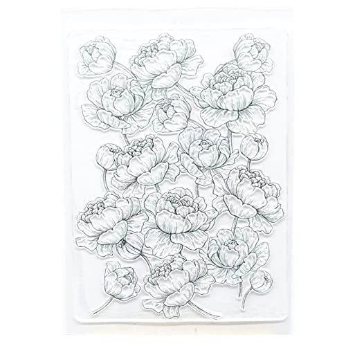 Ruluti Blumen Blüht Stempel Kautschuk Klare Briefmarken Für Fotoalbum Dekorative Kartenherstellung Und DIY Scrapbooking, 4.33*6.30inch/11*16cm von Ruluti