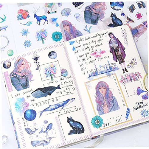 Ruluti DIY Kawaii Journal Tagebuch Japanese Small Reise Papier Nette Aufkleber Scrapbooking Flakes Briefpapier 6sheets / Pack von Ruluti
