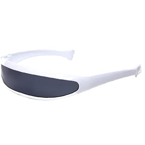 Ruluti Gläser Verspiegelte Schmale Einzelne Linsenroboter Futuristische Sonnenbrille Cosplay Kostüm Brillen-Foto-Requisiten, Weiß + Schwarz, Einheitsgröße Ruluti Gläser Verspiegelte Schmale Einzelne Linsenroboter Futuristische Sonnenbrille Cosplay Kostüm Brillen-Foto-Requisiten, Weiß + Schwarz, Einheitsgröße von Ruluti