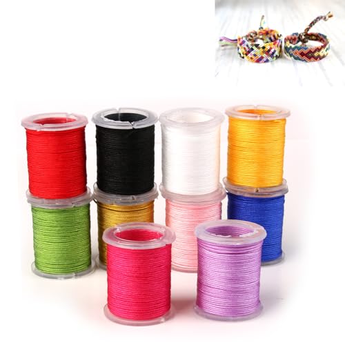 10 Rollen Nylonfaden Nylonschnur, Nylon Seil Schnur Farbigen Beading String Knotenkabel, Chinesische Knoten Cord Sicken Faden Schnur für Armbänder Baumwollschnur DIY Perlschnur 10m*10 Farben (0.8mm) 10 Rollen Nylonfaden Nylonschnur, Nylon Seil Schnur Farbigen Beading String Knotenkabel, Chinesische Knoten Cord Sicken Faden Schnur für Armbänder Baumwollschnur DIY Perlschnur 10m*10 Farben (0.8mm) von Rumgug