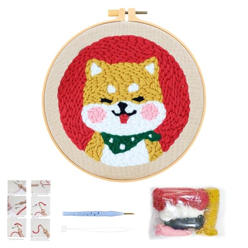 Stanznadel Stickerei Starter Kit, Panda Punch Needle Set Debutant Embroidery Starter Stanznadelstoff Muster Basteln DIY Stickrahmen Kit mit Stoff Fäden Einfädelhilfe für Kinder Erwachsene (Shiba Inu) Stanznadel Stickerei Starter Kit, Panda Punch Needle Set Debutant Embroidery Starter Stanznadelstoff Muster Basteln DIY Stickrahmen Kit mit Stoff Fäden Einfädelhilfe für Kinder Erwachsene (Shiba Inu) von Rumgug