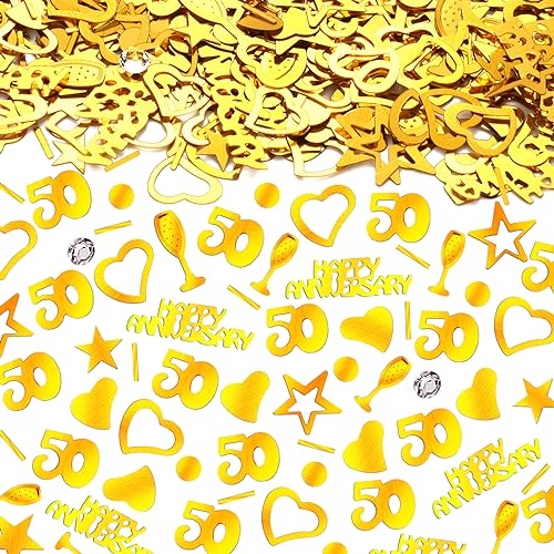 Gold Konfetti 50. Geburtstag Hochzeit Deko - Etwa 1200 Stück Herz Konfetti Goldene Streudeko Tischkonfetti für Jubiläen Mann Frau Party Dekoration Gold Konfetti 50. Geburtstag Hochzeit Deko - Etwa 1200 Stück Herz Konfetti Goldene Streudeko Tischkonfetti für Jubiläen Mann Frau Party Dekoration von Rumia