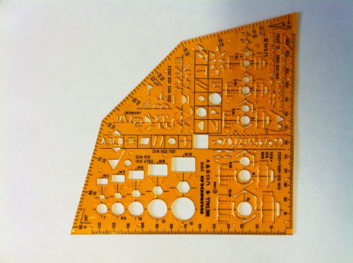 Rumold 2916 Metallwinkel, zum Zeichnen und Messen orange/klar von Rumold