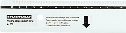 Rumold 323.113 Aluminium Präzisions-Zeichen und Schneidelineal mit Rostfreier Stahleinlage, 30cm Länge von Rumold