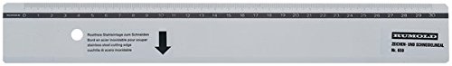 Rumold 323.115 Aluminium Präzisions-Zeichen und Schneidelineal mit Rostfreier Stahleinlage, 50cm Länge von Rumold