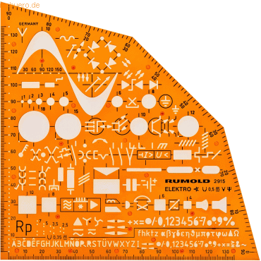 Rumold Schablone Elektrowinkel Kunststoff orange/transparent von Rumold