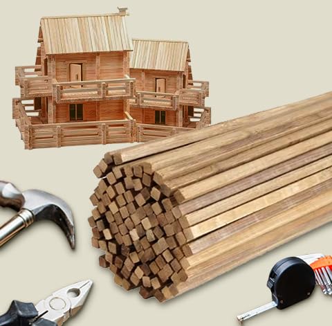 100 Stück Holzleisten zum Basteln Bambus Holzstäbchen Verkohlung Natürlicher Bambusstäbe Holzstab Holzstäbchen für DIY Arts Craft Basteln Dekoration (breit 5 * 5 * 300mm länge) von RunFar shop