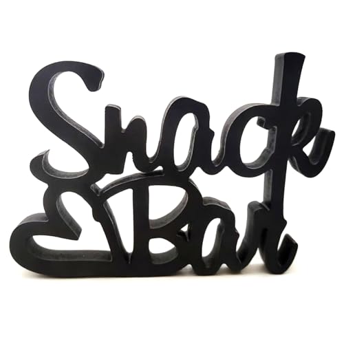 Deko Snackbar Hochzeit Snack Bar Stehtischschild Holztischdekoration Schwarz Candy bar Tischfreistehendes Schild Hochzeitsdekoration von RunFar shop