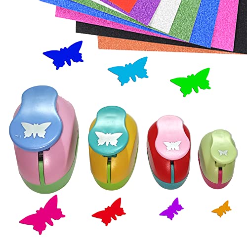 Stanzer Schmetterling 4 Stück Papierstanzer Motivstanzer Papier Ausstanzer Stanzer Schmetterling Motivlocher Stanzer Set Ausstanzer für Geschenkanhänger, Basteln, Scrapbooking, Fotos, Grußkarten von RunFar shop