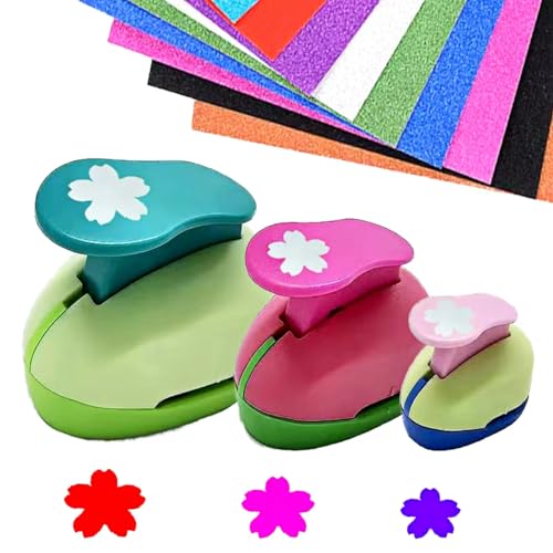 Stanzer Set Blumen Blüte Papierstanzer Motivstanzer Ausstanzer Set Motivlocher für Papier DIY Scrapbooking Basteln Grußkarten,9mm 16mm 25mm von RunFar shop