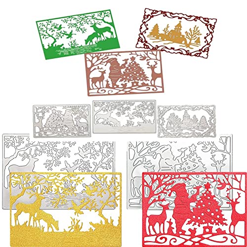 Weihnachten Stanzschablonen Stanzformen Weihnachtsbaum Rentier Weihnachtsmann Prägeschablonen Cutting Dies Schablonen Metall Weihnachten Schablone für Scrapbooking, DIY Weihnachtsdeko Basteln von RunFar shop