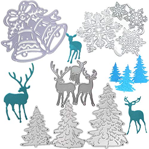 Weihnachten Stanzschablone Stanzbögen Prägeschablone Silber Stanzformen Stanze für DIY Weihnachten Anhänger Scrapbooking Basteln Fotopapier Journaling Cutting Dies Weihnachten Motive von RunFar shop