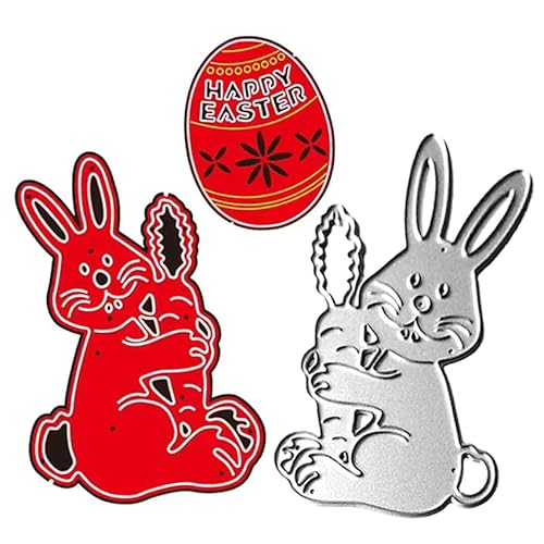 Stanzschablonen Ostern Scrapbooking Metall Ostern Prägeschablonen Stanzformen, Metall Schneiden Schablonen Osterhase/Ostereier/Cutting Dies für DIY Fotoalbum Karten Handwerk Geschenk von RunFar shop