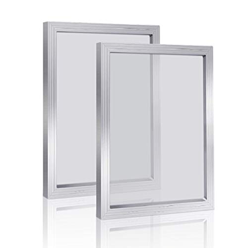 Siebdruckrahmen aus Aluminium mit 43T/110 weißem Netz, für Siebdruck, 20,3 x 25,4 cm, 2 Stück von Runaup