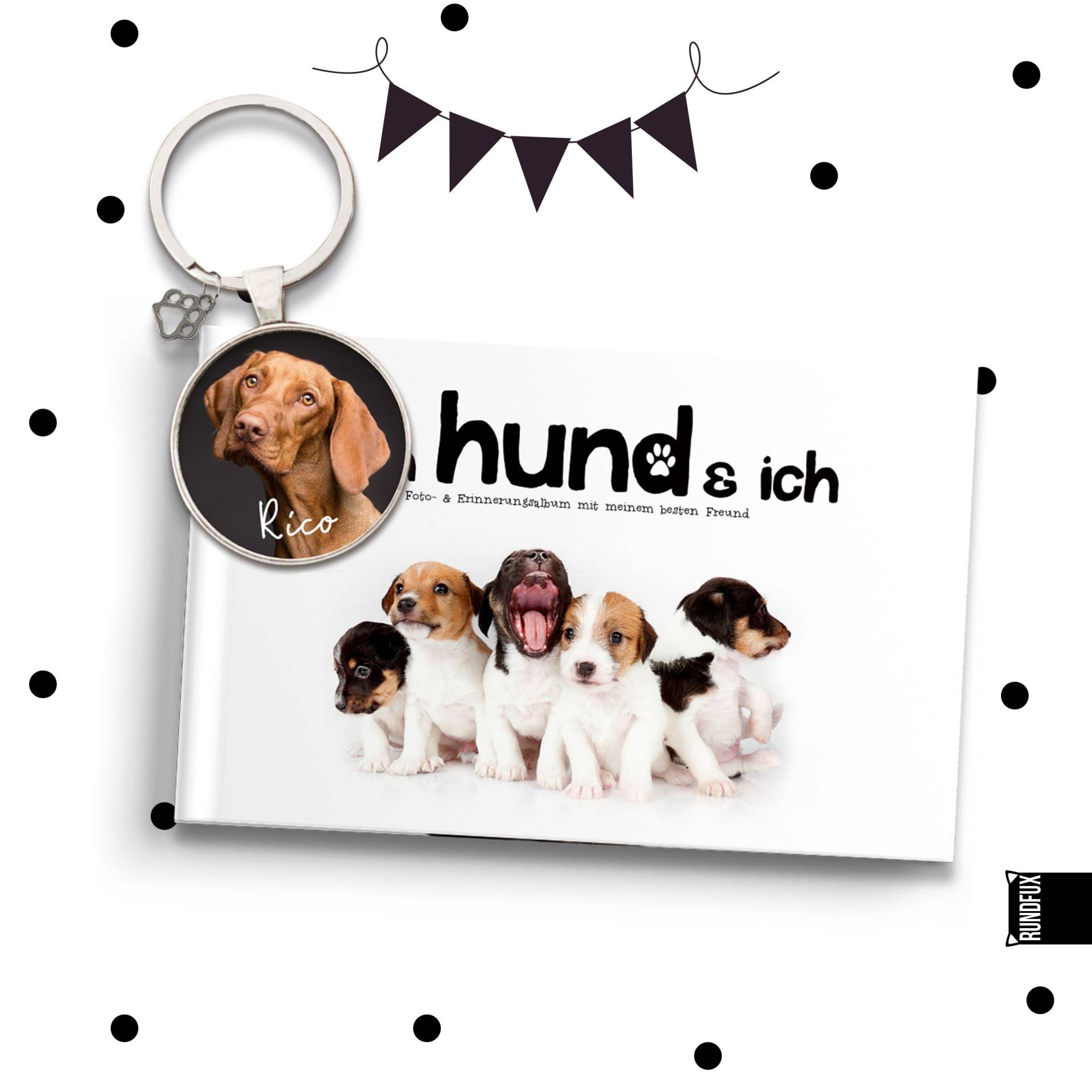 Geschenkbox Für Hunde - Personalisierter Anhänger Mit Hundebild Und Geschenkbuch Weihnachten/Geburtstag Verschenken Hundebesitzer Geschenkbox Für Hunde - Personalisierter Anhänger Mit Hundebild Und Geschenkbuch Weihnachten/Geburtstag Verschenken Hundebesitzer von Rundfux