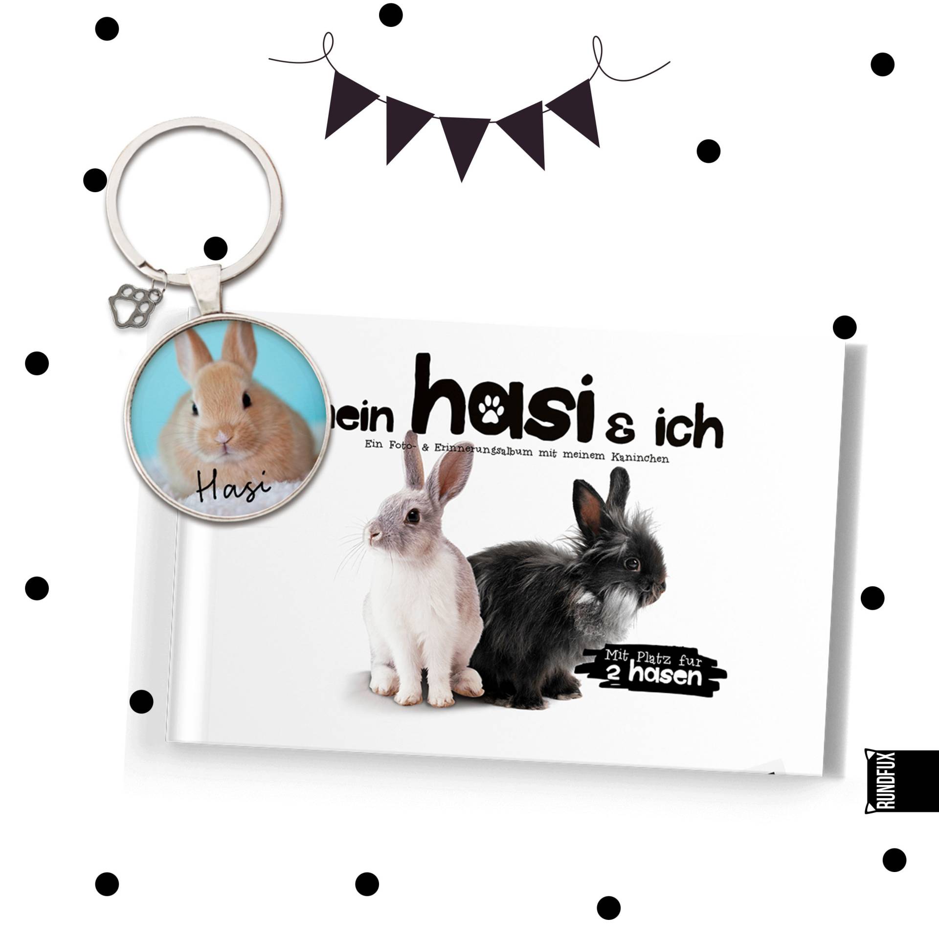 Geschenkbox Für Kaninchen - Personalisierter Anhänger Mit Hasenbild Und Geschenkbuch Weihnachten/Geburtstag Verschenken Kaninchenfans Geschenkbox Für Kaninchen - Personalisierter Anhänger Mit Hasenbild Und Geschenkbuch Weihnachten/Geburtstag Verschenken Kaninchenfans von Rundfux
