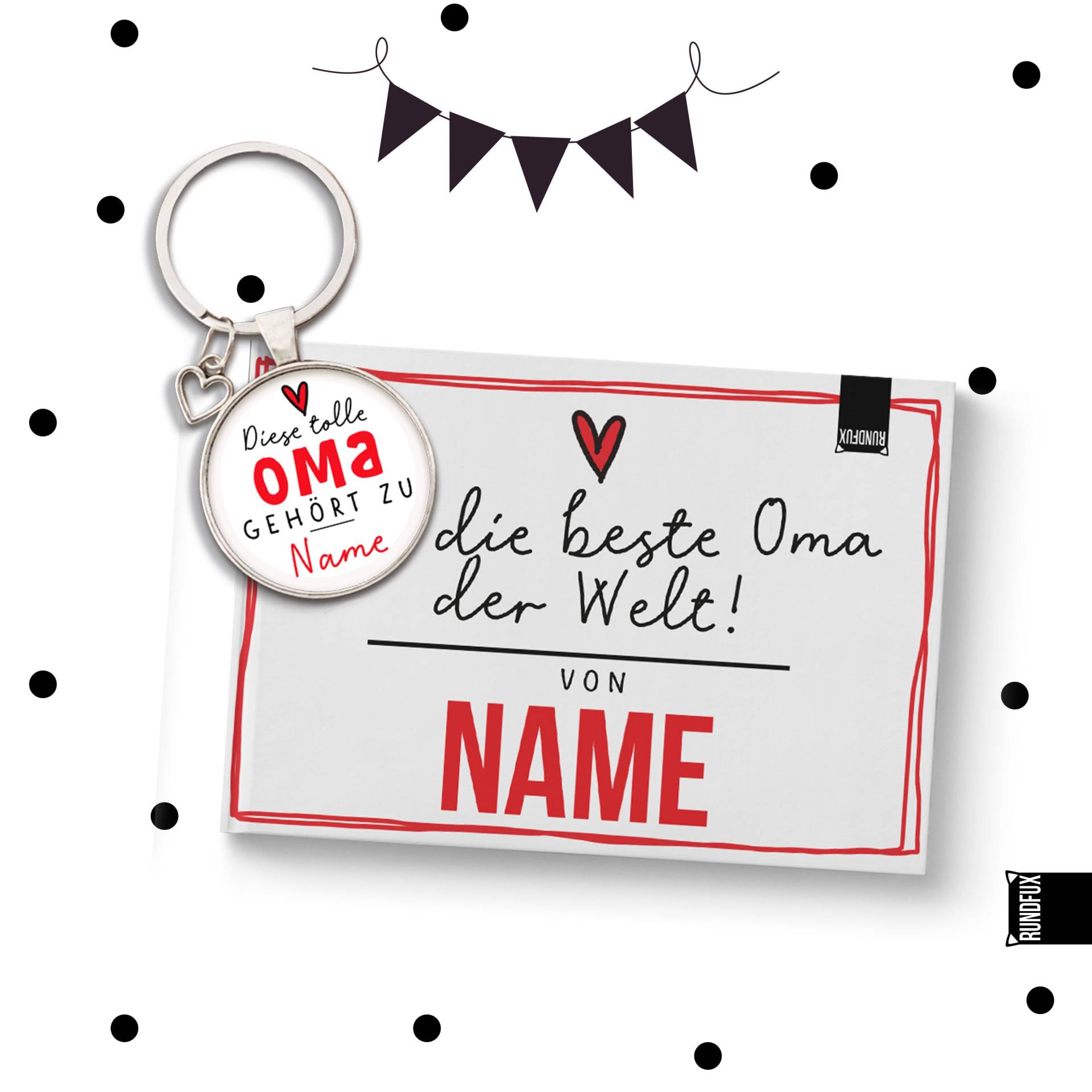 Personalisierte Oma-Geschenkbox Zu Weihnachten Mit Anhänger Und Bastelbuch Zum Verschenken Freuen - Von Enkeln Für Großeltern 2 Teile Personalisierte Oma-Geschenkbox Zu Weihnachten Mit Anhänger Und Bastelbuch Zum Verschenken Freuen - Von Enkeln Für Großeltern 2 Teile von Rundfux