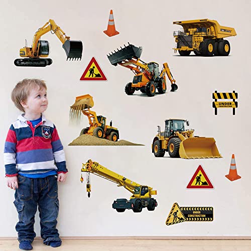 Runtoo Baufahrzeuge, Wandaufkleber, Bagger, Traktor, Auto, Wandaufkleber, Kinderzimmer, Jungenzimmer, Spielzimmer, Wanddekoration von Runtoo