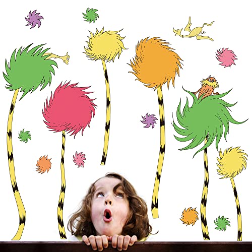 Runtoo Dr. Seuss Wandaufkleber The Lorax Trees Wandaufkleber für Schlafzimmer, Baby, Kinderzimmer, Lesezimmer, Wanddekoration von Runtoo