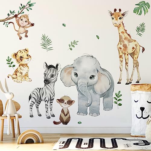 Runtoo Wandtattoo Waldtiere Dschungeltiere Wandsticker Safari Baby Elefant Giraffe Affe Wandaufkleber Kinderzimmer Babyzimmer Mädchen Junge Wanddeko Runtoo Wandtattoo Waldtiere Dschungeltiere Wandsticker Safari Baby Elefant Giraffe Affe Wandaufkleber Kinderzimmer Babyzimmer Mädchen Junge Wanddeko von Runtoo
