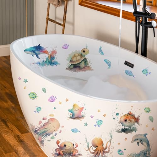 Runtoo Wandtattoo Unter dem Meer Fisch Aquarell Wandsticker Delphin Meeresschildkröte Seetang Wandaufkleber Badezimmer Babyzimmer Kinderzimmer Wanddeko Runtoo Wandtattoo Unter dem Meer Fisch Aquarell Wandsticker Delphin Meeresschildkröte Seetang Wandaufkleber Badezimmer Babyzimmer Kinderzimmer Wanddeko von Runtoo