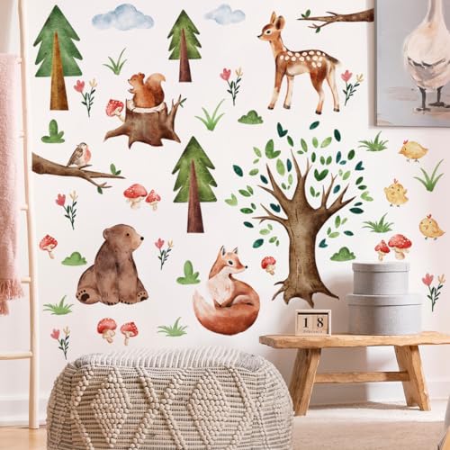Runtoo Wandtattoo Baby Waldtiere Baum Wandsticker Dschungeltiere Bär Hirsch Fuchs Wandaufkleber Kinderzimmer Babyzimmer Mädchen Junge Wanddeko Runtoo Wandtattoo Baby Waldtiere Baum Wandsticker Dschungeltiere Bär Hirsch Fuchs Wandaufkleber Kinderzimmer Babyzimmer Mädchen Junge Wanddeko von Runtoo