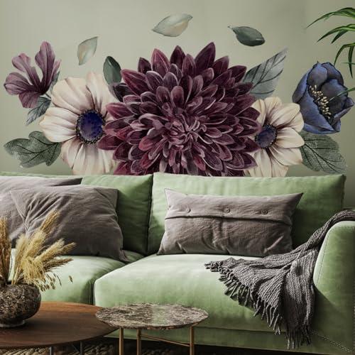Runtoo Wandtattoo Blumen Groß Wandsticker Stoff Boho Blüten Blätter Wandaufkleber Schlafzimmer Wohnzimmer Babyzimmer Kinderzimmer Wanddeko Runtoo Wandtattoo Blumen Groß Wandsticker Stoff Boho Blüten Blätter Wandaufkleber Schlafzimmer Wohnzimmer Babyzimmer Kinderzimmer Wanddeko von Runtoo