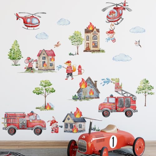 Runtoo Wandtattoo Feuerwehrauto Wandaufkleber Autos Hubschrauber Feuerwehrmann Tiere Wandsticker Kinderzimmer Babyzimmer Spielzimmer Wanddeko Runtoo Wandtattoo Feuerwehrauto Wandaufkleber Autos Hubschrauber Feuerwehrmann Tiere Wandsticker Kinderzimmer Babyzimmer Spielzimmer Wanddeko von Runtoo