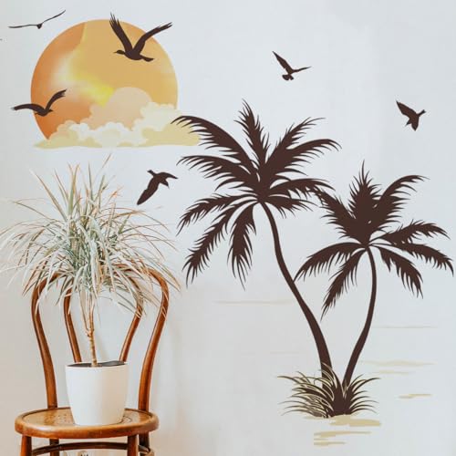 Runtoo Wandtattoo Palme Baum Boho Wandsticker Tropische Pflanzen Vögel Sonnenuntergang Wandaufkleber Wohnzimmer Schlafzimmer Kinderzimmer Babyzimmer Wanddeko Runtoo Wandtattoo Palme Baum Boho Wandsticker Tropische Pflanzen Vögel Sonnenuntergang Wandaufkleber Wohnzimmer Schlafzimmer Kinderzimmer Babyzimmer Wanddeko von Runtoo