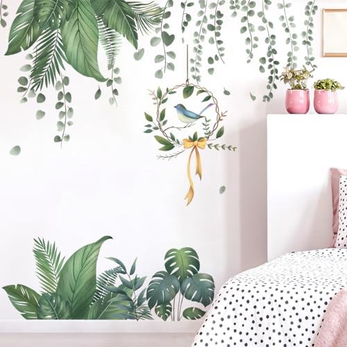 Runtoo Wandtattoo Palmen Blätter Wandsticker Hängende Pflanzen Grün Dschungel Wandaufkleber Wohnzimmer Schlafzimmer Kinderzimmer Babyzimmer Wanddeko Runtoo Wandtattoo Palmen Blätter Wandsticker Hängende Pflanzen Grün Dschungel Wandaufkleber Wohnzimmer Schlafzimmer Kinderzimmer Babyzimmer Wanddeko von Runtoo
