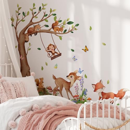 Runtoo Wandtattoo Waldtiere Baby Baum Wandsticker Dschungeltiere Hirsch Affe Fuchs Wandaufkleber Kinderzimmer Babyzimmer Mädchen Junge Wanddeko Runtoo Wandtattoo Waldtiere Baby Baum Wandsticker Dschungeltiere Hirsch Affe Fuchs Wandaufkleber Kinderzimmer Babyzimmer Mädchen Junge Wanddeko von Runtoo