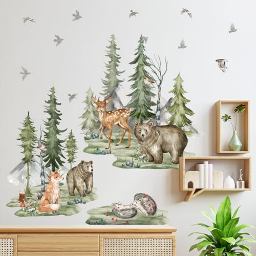 Runtoo Wandtattoo Waldtiere Baum Kiefer Wandsticker Safari Dschungeltiere Bär Hirsch Fuchs Wandaufkleber Kinderzimmer Babyzimmer Mädchen Junge Wanddeko Runtoo Wandtattoo Waldtiere Baum Kiefer Wandsticker Safari Dschungeltiere Bär Hirsch Fuchs Wandaufkleber Kinderzimmer Babyzimmer Mädchen Junge Wanddeko von Runtoo