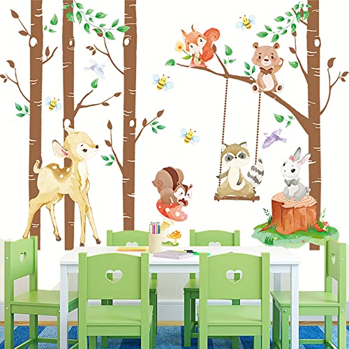 Runtoo Wandtattoo Waldtiere Birke Wandsticker Eichhörnchen Hirsche Fuchs Dschungel Wandaufkleber Kinderzimmer Babyzimmer Wohnzimmer Runtoo Wandtattoo Waldtiere Birke Wandsticker Eichhörnchen Hirsche Fuchs Dschungel Wandaufkleber Kinderzimmer Babyzimmer Wohnzimmer von Runtoo