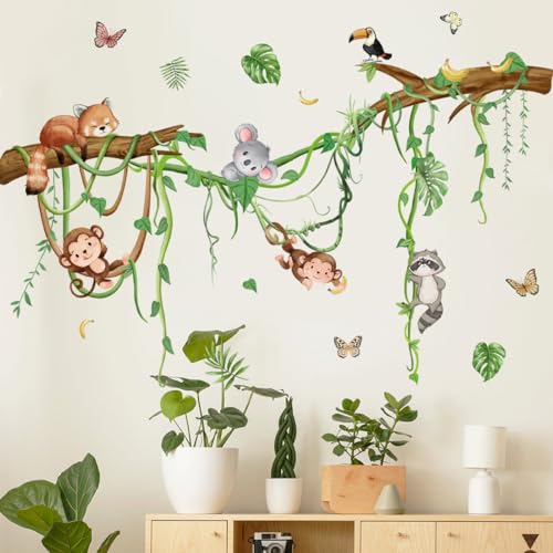 Runtoo Wandtattoo Waldtiere Wandsticker Dschungel Tiere Zweige Blätter Wandaufkleber Kinderzimmer Babyzimmer Mädchen Junge Wanddeko Runtoo Wandtattoo Waldtiere Wandsticker Dschungel Tiere Zweige Blätter Wandaufkleber Kinderzimmer Babyzimmer Mädchen Junge Wanddeko von Runtoo