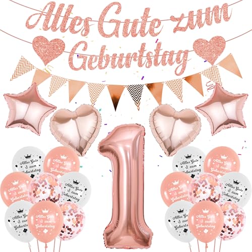 luftballon 1. Geburtstag Mädchen Rosegold - 57 Stücke Geburtstagsdeko 1 Jahr, Zahlen 1 Ballons Deko Alles Gute zum Girlande Folienballon Banner für Kindergeburtstag Roségold Dekoration luftballon 1. Geburtstag Mädchen Rosegold - 57 Stücke Geburtstagsdeko 1 Jahr, Zahlen 1 Ballons Deko Alles Gute zum Girlande Folienballon Banner für Kindergeburtstag Roségold Dekoration von Runyuzi