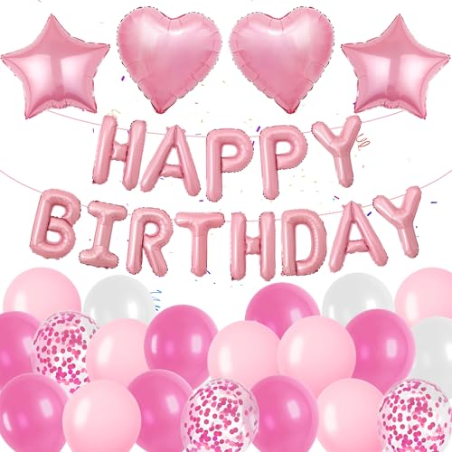 Frauen Luftballons Geburtstag Dekoration Rosa - 37 Stücke Jungen Männer Birthday Folienballons Banner Dekorationen Helium Ballon Girlande Geburtstagsdeko für Frau Kinder Party Deko Frauen Luftballons Geburtstag Dekoration Rosa - 37 Stücke Jungen Männer Birthday Folienballons Banner Dekorationen Helium Ballon Girlande Geburtstagsdeko für Frau Kinder Party Deko von Runyuzi