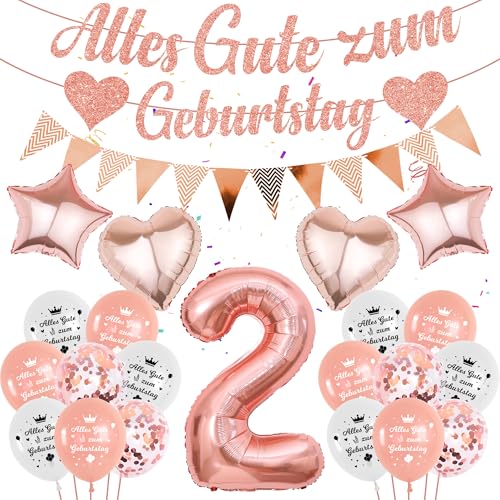 luftballon 2. Geburtstagsdeko rosegold Mädchen - 57 Stücke 2. Geburtstag Deko Banner, Folienballon Zahl 2, 2 jahre Alles Gute zum Geburtstag Girlande für zweiter geburtstag mädchen Ballon Dekoration luftballon 2. Geburtstagsdeko rosegold Mädchen - 57 Stücke 2. Geburtstag Deko Banner, Folienballon Zahl 2, 2 jahre Alles Gute zum Geburtstag Girlande für zweiter geburtstag mädchen Ballon Dekoration von Runyuzi