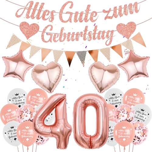 luftballon 40 Geburtstag Frauen Rosegold - 58 Stücke 40 Jahre Geburtstagsdeko Frau, Zahlen 40 Ballons Deko Alles Gute zum Girlande Folienballon Banner für 40. Geburtstag Roségold Dekoration luftballon 40 Geburtstag Frauen Rosegold - 58 Stücke 40 Jahre Geburtstagsdeko Frau, Zahlen 40 Ballons Deko Alles Gute zum Girlande Folienballon Banner für 40. Geburtstag Roségold Dekoration von Runyuzi