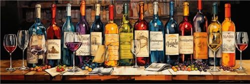 Diamond Painting Kinder, DIY 5D Diamond Painting Wein, Groß Diamant Painting Bilder Full Diamond Painting Zubehör set, Daiments Painting Bastelset Erwachsene Gifts Diamant Malerei 150x50cm,EL-160 von Ruohuo