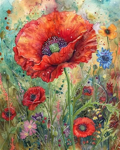 Ruohuo Malen Nach Zahlen Blume,Mohnblume Malen Nach Zahlen Kinder,Malen-Nach-Zahlen ab 7-9 Jahre Mädchen Geschenke,DIY Ölgemälde Set Pinseln Acrylpigment Leinwan,Home Wanddeko Wohnzimme 70x90cm M-137 Ruohuo Malen Nach Zahlen Blume,Mohnblume Malen Nach Zahlen Kinder,Malen-Nach-Zahlen ab 7-9 Jahre Mädchen Geschenke,DIY Ölgemälde Set Pinseln Acrylpigment Leinwan,Home Wanddeko Wohnzimme 70x90cm M-137 von Ruohuo