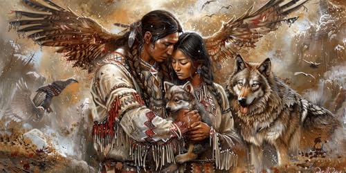 Wolf Malen Nach Zahlen Erwachsene Groß 40x80cm, Malen Nach Zahlen Indianer, Kreativ Set für Erwachsene, DIY Handgemalt Ölgemälde Leinwand Kit mit 3 Set Pinseln Acrylfarben, Home Wand Dekor, Rahmenlos Wolf Malen Nach Zahlen Erwachsene Groß 40x80cm, Malen Nach Zahlen Indianer, Kreativ Set für Erwachsene, DIY Handgemalt Ölgemälde Leinwand Kit mit 3 Set Pinseln Acrylfarben, Home Wand Dekor, Rahmenlos von Ruohuo