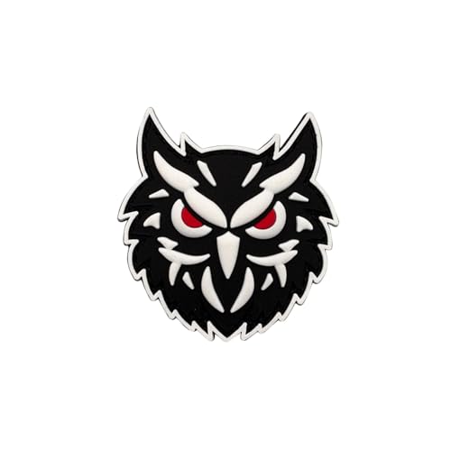 Ruoming 1 PVC Tactical Owl PVC Moral Patch Glow in Dark Hook Fastener, 6.5 x 6.0 cm (White) von Ruoming