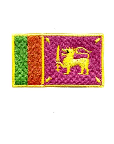 Ruoming 1 Stück Sri Lanka Flagge Patches zum Aufbügeln oder Aufnähen bestickter taktischer militärischer Nationalaufnäher Sri Lanka Patch (Sri Lanka) von Ruoming